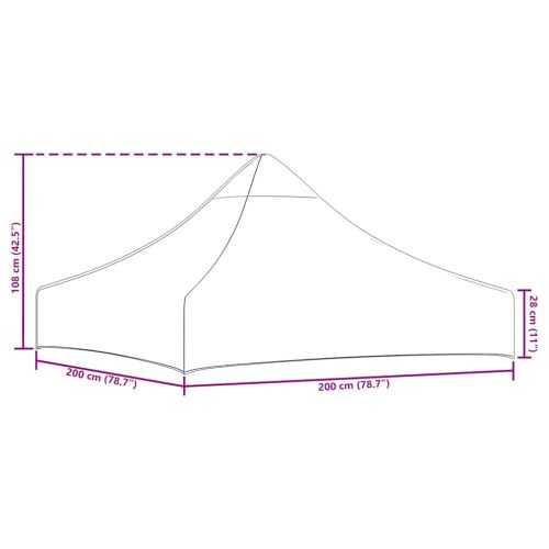 Покривало за парти шатра, 2x2 м, цвят теракота, 270 г/м²
