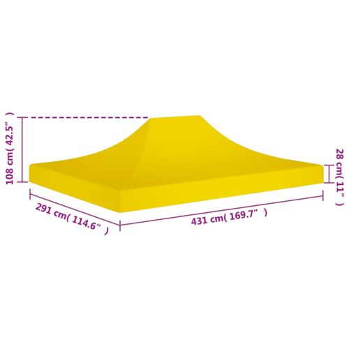 315374 Party Tent Roof 4,5x3 m Yellow 270 g/m²