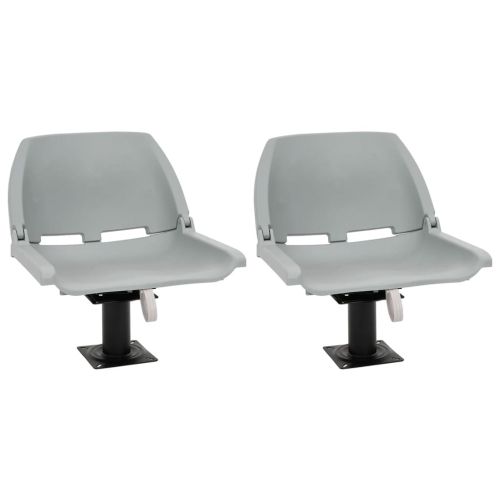 Седалки за лодки 2 бр със стойка въртящи се на 360°