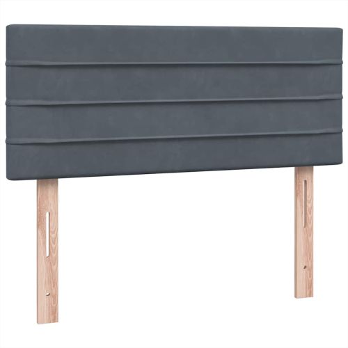 Боксспринг легло с матрак, тъмносиво, 120x220 см, кадифе