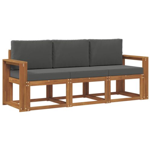 Комплект дивани за открито 3 pcs Натурален и Антрацит