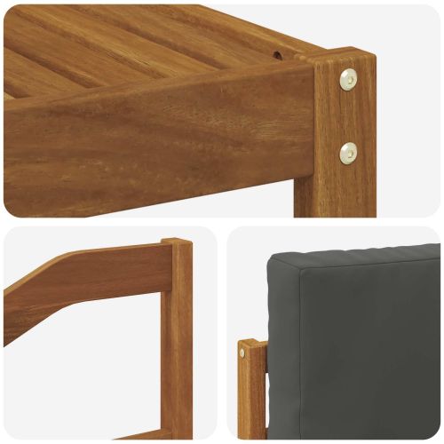 Комплект дивани за открито с възглавница Натурален и Антрацит