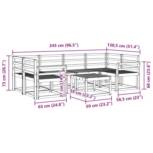 Комплект дивани за открито 7 pcs Естествен