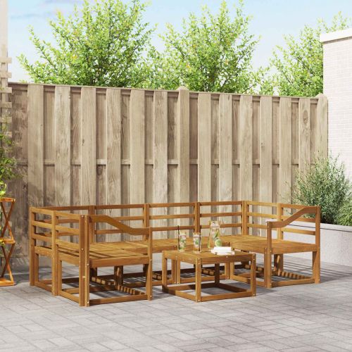 Комплект дивани за открито 7 pcs Естествен