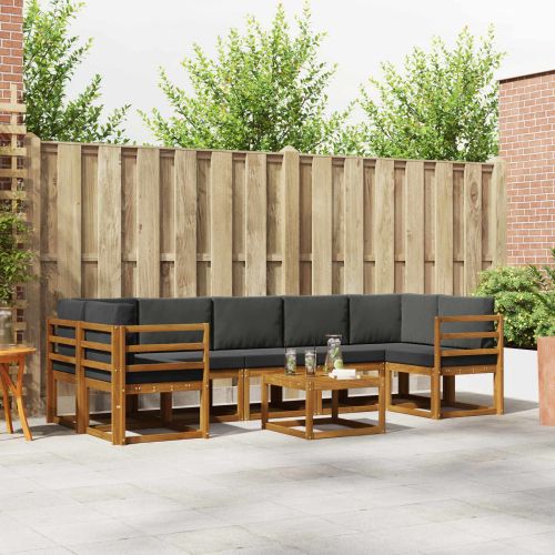 Комплект дивани за открито 8 pcs Натурален и Антрацит