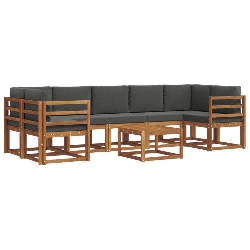 Комплект дивани за открито 8 pcs Натурален и Антрацит