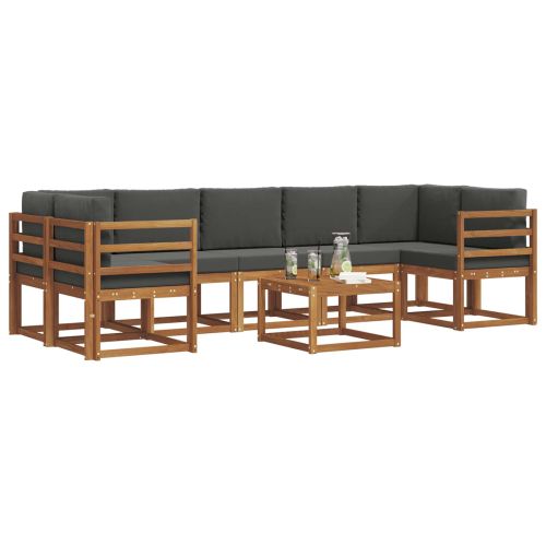 Комплект дивани за открито 8 pcs Натурален и Антрацит