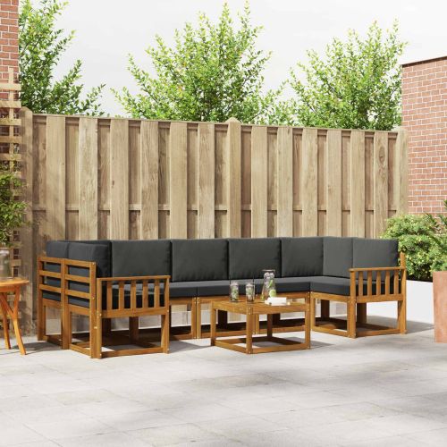 Комплект дивани за открито 8 pcs Натурален и Антрацит