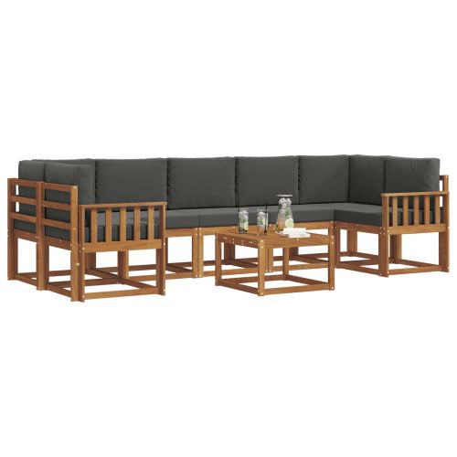Комплект дивани за открито 8 pcs Натурален и Антрацит