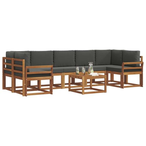 Комплект дивани за открито 8 pcs Натурален и Антрацит