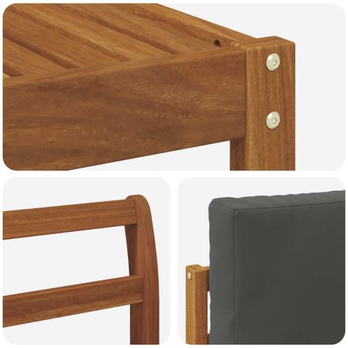 Комплект дивани за открито 8 pcs Натурален и Антрацит