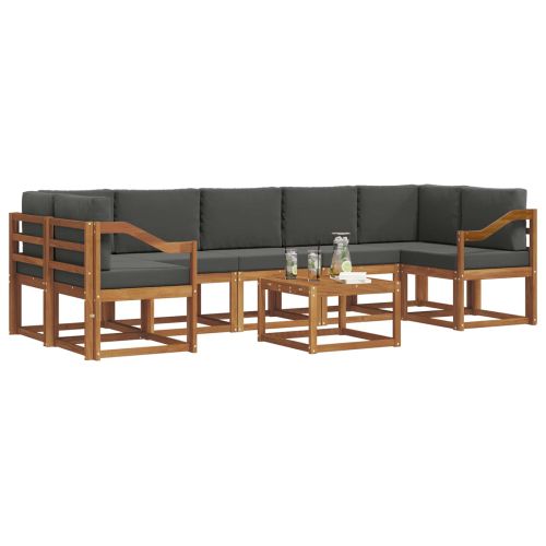 Комплект дивани за открито 8 pcs Натурален и Антрацит