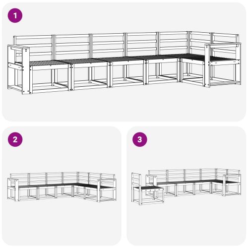 Комплект дивани за открито 6 pcs Естествен