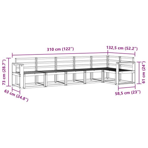Комплект дивани за открито 6 pcs Естествен