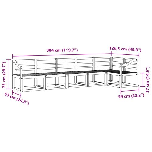 Комплект дивани за открито 6 pcs Естествен