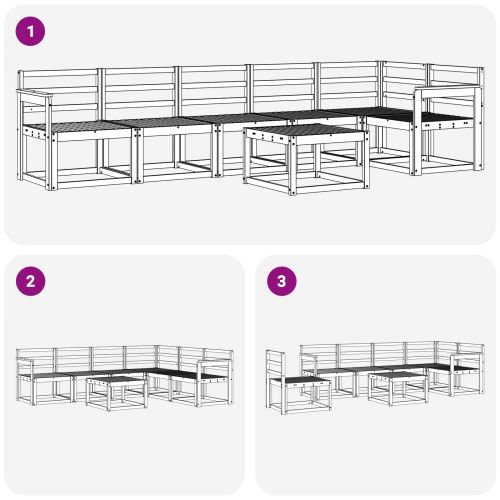 Комплект дивани за открито 7 pcs Естествен