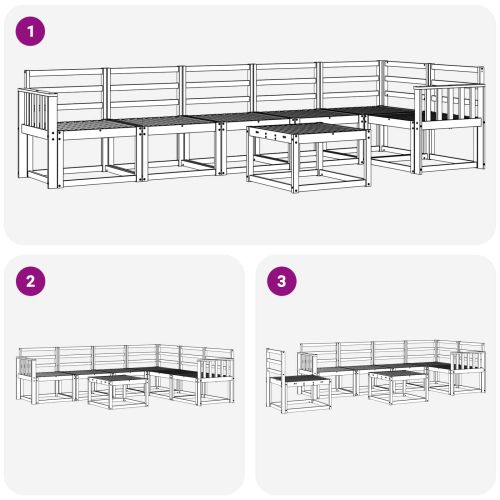 Комплект дивани за открито 7 pcs Естествен