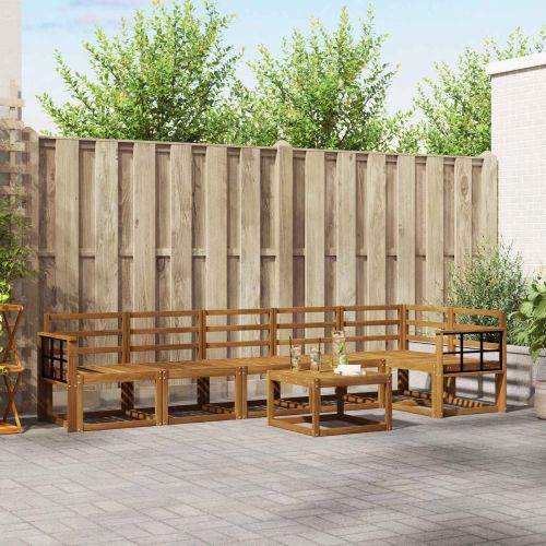 Комплект дивани за открито 7 pcs Естествен