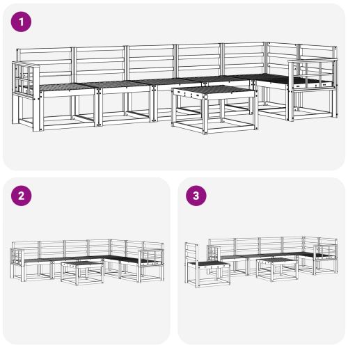 Комплект дивани за открито 7 pcs Естествен