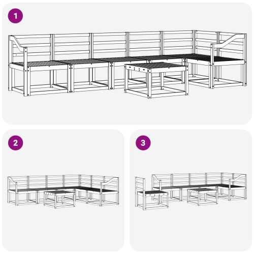 Комплект дивани за открито 7 pcs Естествен