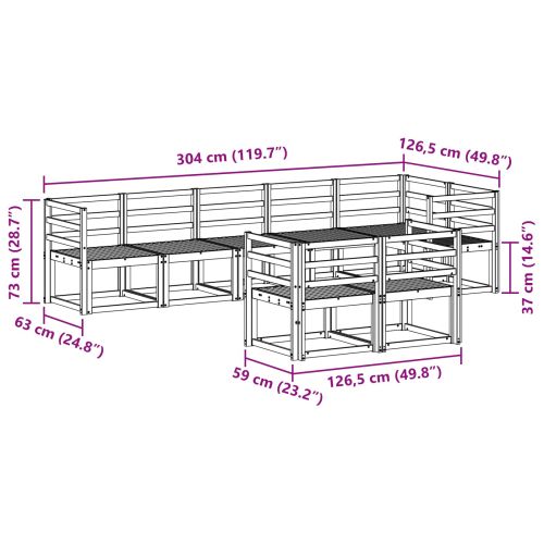 Комплект дивани за открито 8 pcs Естествен