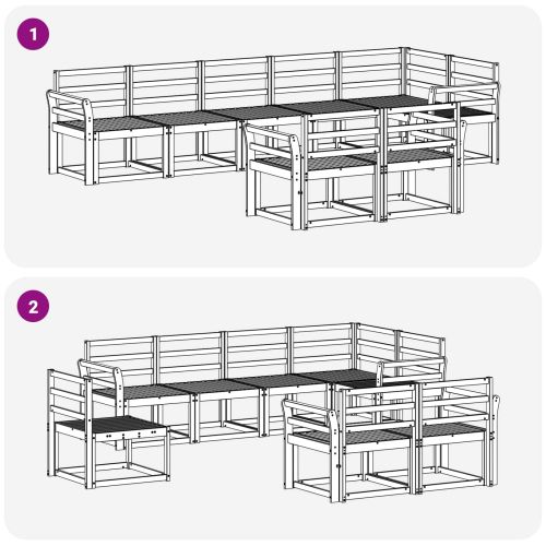Комплект дивани за открито 8 pcs Естествен