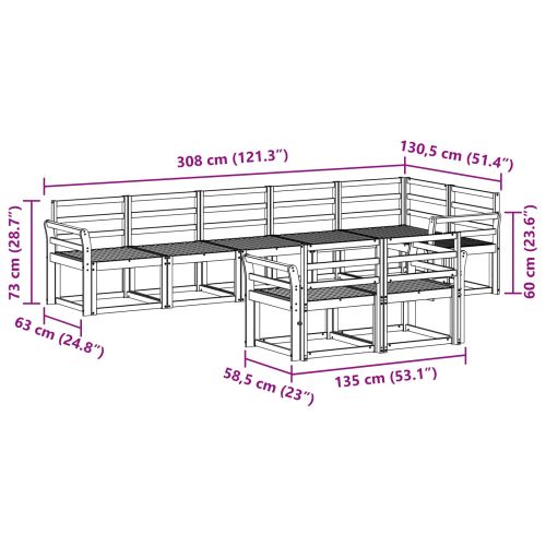 Комплект дивани за открито 8 pcs Естествен