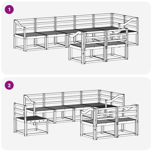 Комплект дивани за открито 8 pcs Естествен