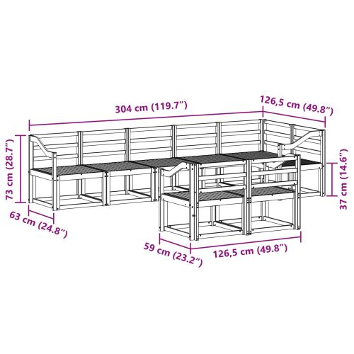 Комплект дивани за открито 8 pcs Естествен