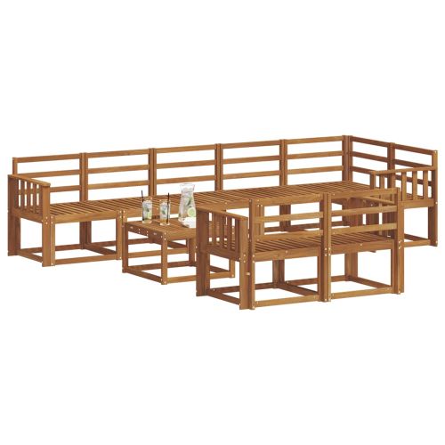 Комплект дивани за открито 9 pcs Естествен