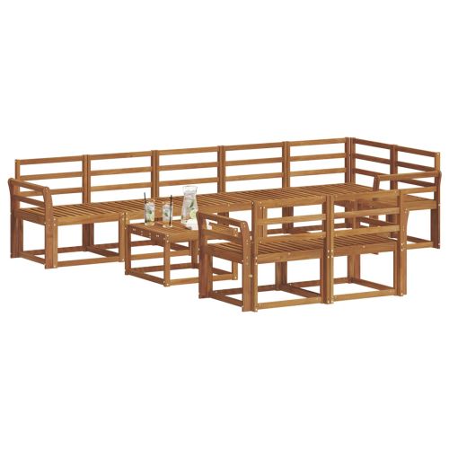 Комплект дивани за открито 9 pcs Естествен