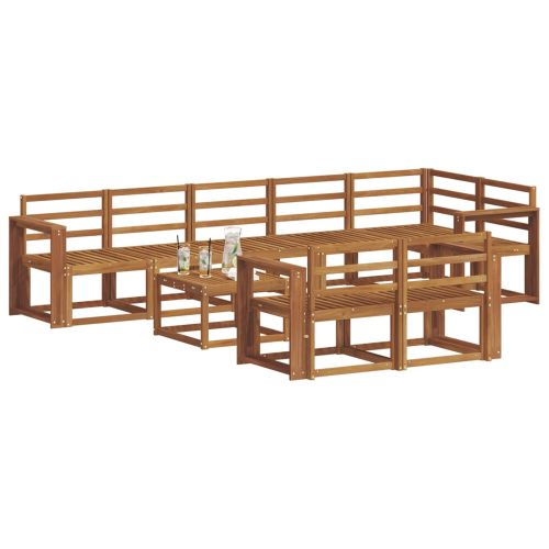 Комплект дивани за открито 9 pcs Естествен