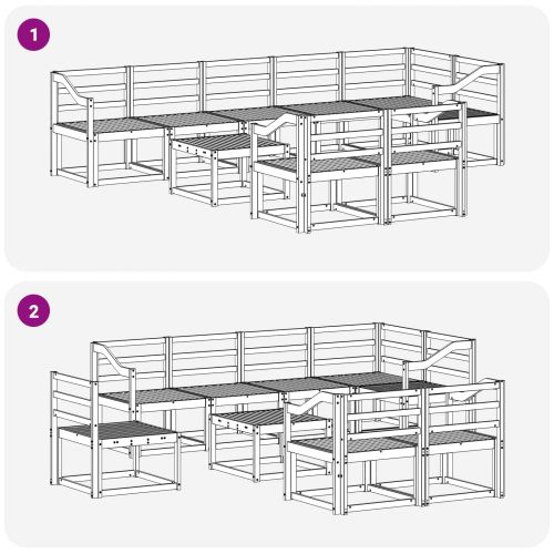 Комплект дивани за открито 9 pcs Естествен