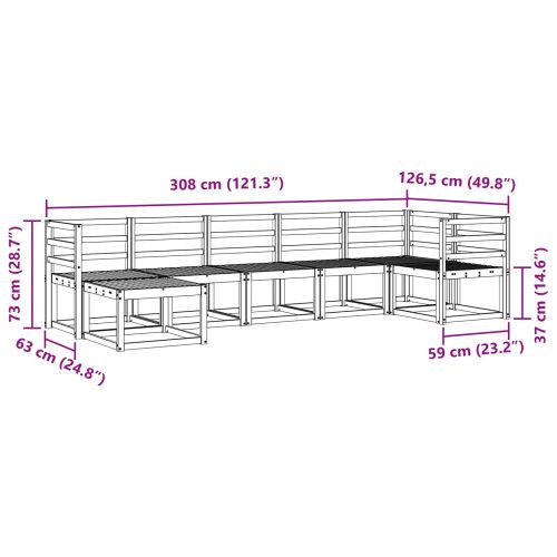 Комплект дивани за открито 7 pcs Естествен