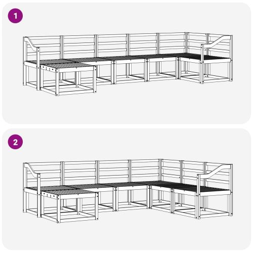 Комплект дивани за открито 7 pcs Естествен