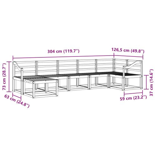 Комплект дивани за открито 7 pcs Естествен