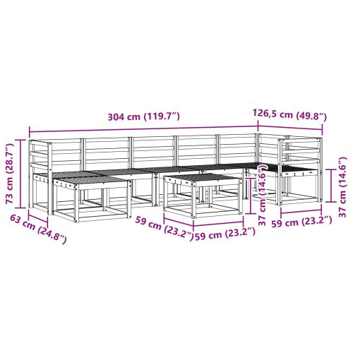 Комплект дивани за открито 8 pcs Естествен