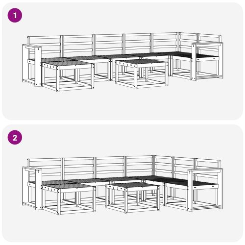 Комплект дивани за открито 8 pcs Естествен