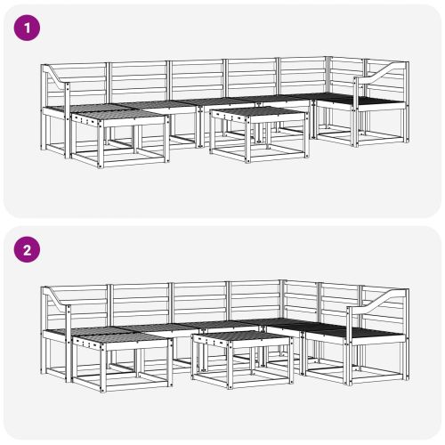 Комплект дивани за открито 8 pcs Естествен
