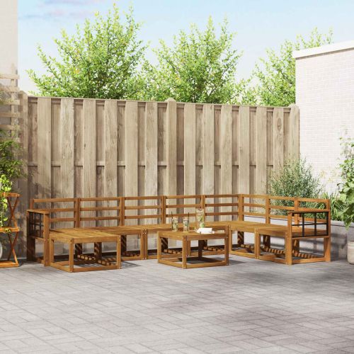 Комплект дивани за открито 9 pcs Естествен