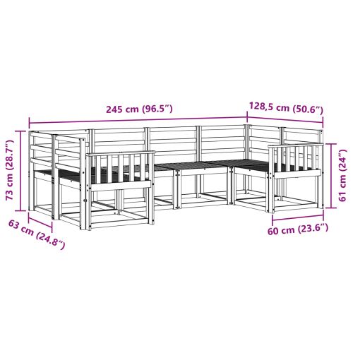 Комплект дивани за открито 6 pcs Естествен