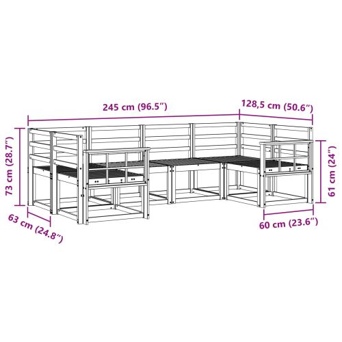 Комплект дивани за открито 6 pcs Естествен