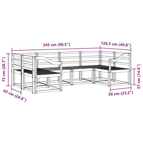 Комплект дивани за открито 6 pcs Естествен