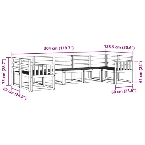 Комплект дивани за открито 7 pcs Естествен