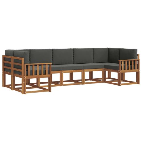 Комплект дивани за открито 7 pcs Натурален и Антрацит