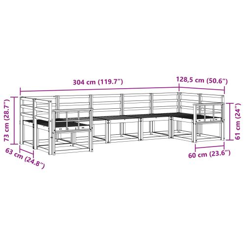 Комплект дивани за открито 7 pcs Естествен