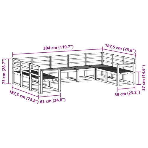 Комплект дивани за открито 9 pcs Естествен