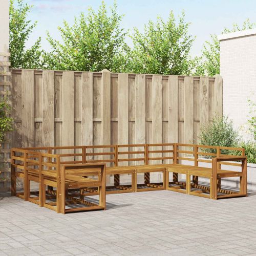 Комплект дивани за открито 9 pcs Естествен