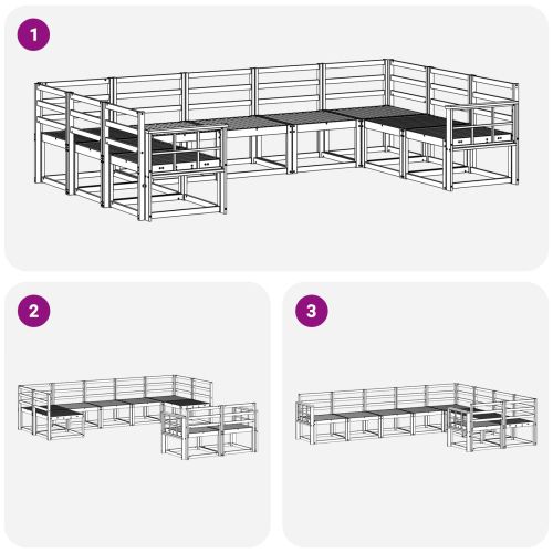 Комплект дивани за открито 9 pcs Естествен