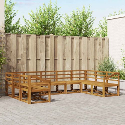 Комплект дивани за открито 9 pcs Естествен